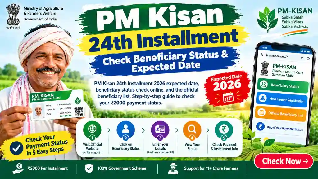 PM Kisan 24th Installment 2026 Date & Status